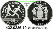 25 Dollars 1988 Jamaica Jamaika *100 KM131 Oly´88 Staffelläufer . 432.0236.10 PP