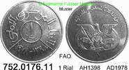 Yemen Arab Republik (Sanaa) Jemen 1 Rial *137 KMY44 FAO . 752.0176.11 -