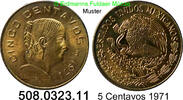 Mexico 5 Centavos *65 KM427 Dominguez . 508.0323.11 -