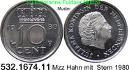 Niederlande 10 Cents *66 KM181 Münzmeisterzeichen Hahn mit Stern . 532.1674.11 -