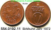 Norwegen 2 Öre *57.2 KM410 Birkhuhn . 554.0192.12 -