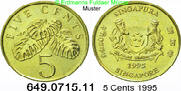 Singapur 5 Cents *77 KM99 Blätter . 649.0715.11 -