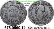 Schweiz 1/2 Franken *27 KM23 knapp . 678.0560.14 -