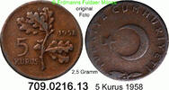 Türkei 5 Kurus *405 KM890.1 -- 2,5 Gramm . 709.0218.13 -