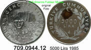 5000 Lira 1985 Türkei *499 KM978 UN Internationales Jahr der Jugend . 709.0944.12 vz aus PP