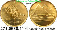 Ägypten 1 Piaster *268.1 KM553.2 links 1404 rechts 1984 . 271.0689.11 -