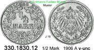 Deutschland Kaiserreich 1/2 Mark . . J.16 . . 330.1830.12 -