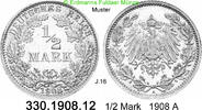 Deutschland Kaiserreich 1/2 Mark . . J.16 . . 330.1843.12 -