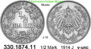 Deutschland Kaiserreich 1/2 Mark . . J.16 . . 330.1874.11 -