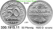 Deutschland Weimarer Republik 50 Pfennig . . J.301 . . 330.1915.11 -