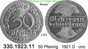 Deutschland Weimarer Republik 50 Pfennig . . J.301 . . 330.1923.11 -