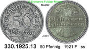 Deutschland Weimarer Republik 50 Pfennig . . J.301 . . 330.1925.13 -