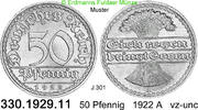 Deutschland Weimarer Republik 50 Pfennig . . J.301 . . 330.1929.11 -