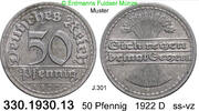 Deutschland Weimarer Republik 50 Pfennig . . J.301 . . 330.1930.13 -