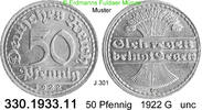 Deutschland Weimarer Republik 50 Pfennig . . J.301 . . 330.1933.11 -