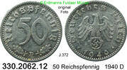 Deutschland Drittes Reich 50 Reichspfennig . . J.372 . . 330.2062.12 -