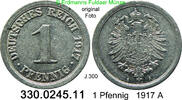 Deutschland Ersatzmünzen 1. Weltkrieg 1 Pfennig . . J.300 . . 330.0245.11 -