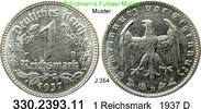 Deutschland Drittes Reich 1 Reichsmark . . J.354 . . 330.2393.11 -