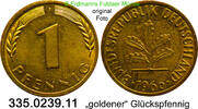 Deutschland BRD 1 Pfennig goldener Glückspfennig . 335.0239.11 -