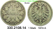 Deutschland Kaiserreich 1 Mark . J.9 kleiner Adler . 330.2108.14 -