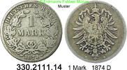 Deutschland Kaiserreich 1 Mark . J.9 kleiner Adler . 330.2111.14 -