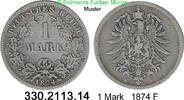 Deutschland Kaiserreich 1 Mark . J.9 kleiner Adler . 330.2113.14 -
