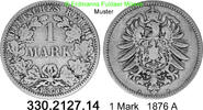 Deutschland Kaiserreich 1 Mark .J.9 kleiner Adler . 330.2127.14 -