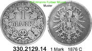 Deutschland Kaiserreich 1 Mark . J.9 kleiner Adler . 330.2129.14 -