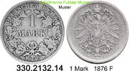 Deutschland Kaiserreich 1 Mark . J.9 kleiner Adler . 330.2132.14 -