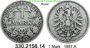 Deutschland Kaiserreich 1 Mark . J.9 kleiner Adler . 330.2158.14 -