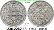 Deutschland Kaiserreich 1 Mark großer Adler J.17 . 330.2262.13 -