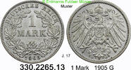 Deutschland Kaiserreich 1 Mark großer Adler J.17 . 330.2265.13 -