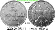 Deutschland Weimarer Republik 3 Mark Verfassungstag J.303 . 330.2495.11 -