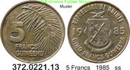 Guinea Republik Conakry 5 Francs *54 KM51 Palmwedel . 372.0221.13 -
