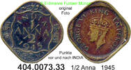 Indien 1/2 Anna 1942 Calcutta *33a KM534 . 404.0073.33 ss