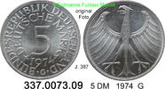 Germany BRD 5 DM 1974G Kursmünze Silber J.387 . 337.0073.09 -BU
