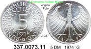 Germany BRD 5 DM Kursmünze Silber J.387 . 337.0073.11 -