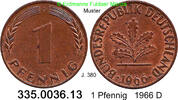Deutschland BRD 1 Pfennig . . J.380 . 335.0036.13 -