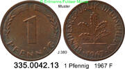 Deutschland BRD 1 Pfennig . . J.380 . 335.0042.13 -