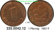 Deutschland BRD 1 Pfennig . . J.380 . 335.0042.12 -
