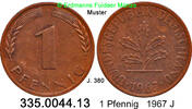 Deutschland BRD 1 Pfennig . . J.380 . 335.0044.13 -