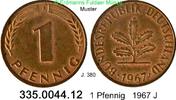 Deutschland BRD 1 Pfennig . . J.380 . 335.0044.12 -