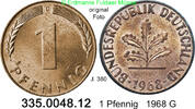 Deutschland BRD 1 Pfennig . . J.380 . 335.0048.12 -