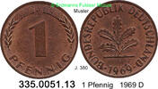 Deutschland BRD 1 Pfennig . . J.380 . 335.0051.13 -