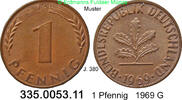 Deutschland BRD 1 Pfennig . . J.380 . 335.0053.11 -