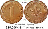 Deutschland BRD 1 Pfennig . . J.380 . 335.0054.11 -
