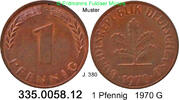 Deutschland BRD 1 Pfennig . . J.380 . 335.0058.12 -
