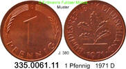Deutschland BRD 1 Pfennig . . J.380 . 335.0061.11 -