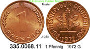 Deutschland BRD 1 Pfennig . . J.380 . 335.0068.11 -