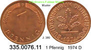 Deutschland BRD 1 Pfennig . . J.380 . 335.0076.11 -